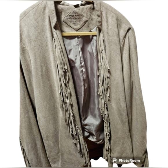NWOT Fringed Faux Suede Jacket 1X - Picture 1 of 10